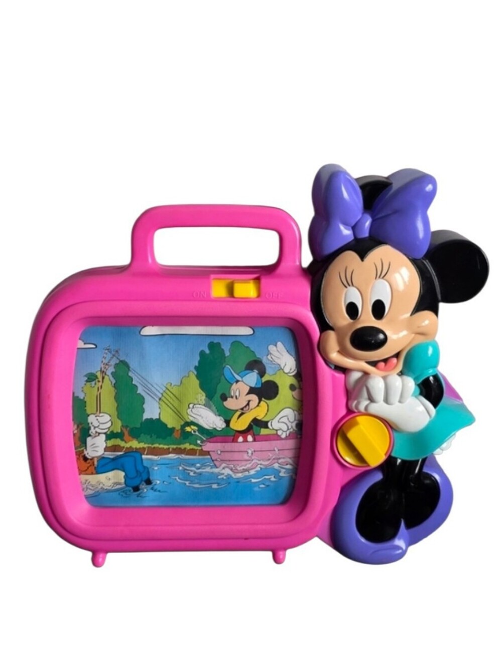 Disney Minnie Mouse Vintage TV Toy Flip Picture Viewer Pink Portable Kids Toy